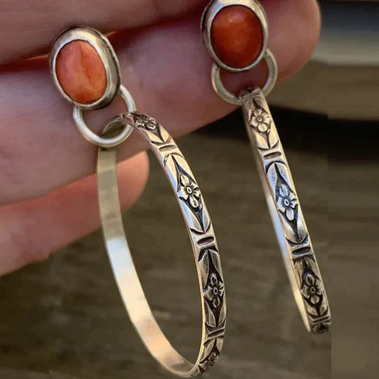 Vintage Onyx Boho Kolczyki