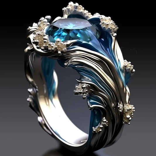 Pierścionek Crystal Wave – Elegancki