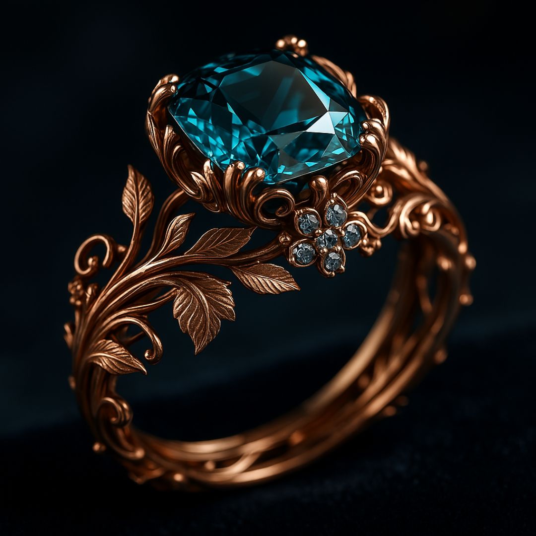 Zielony Kryształowy Pierścionek Vintage – Ponadczasowa Elegancja