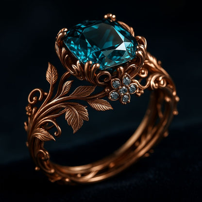 Zielony Kryształowy Pierścionek Vintage – Ponadczasowa Elegancja
